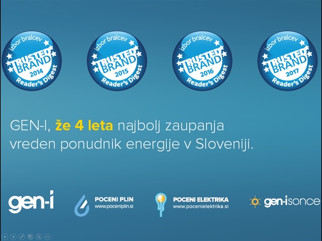 GEN-I najugodnejši ponudnik elektrike in zemeljskega plina