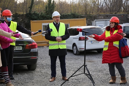 Minister Vrtovec na delovišču prenove HE Hubelj SENG