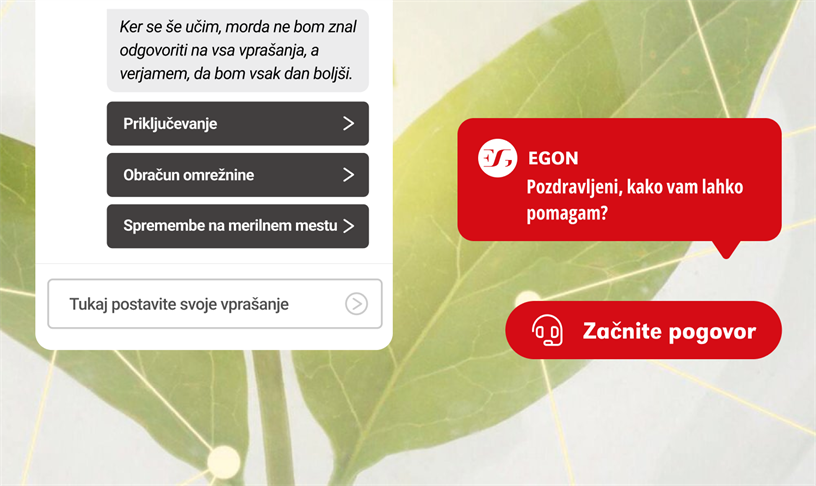 EGON, virtualni svetovalec družbe Elektro Gorenjska